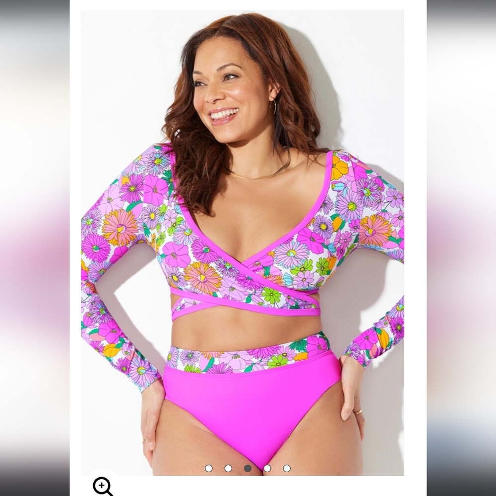 2 piece wrap swim top and bottoms